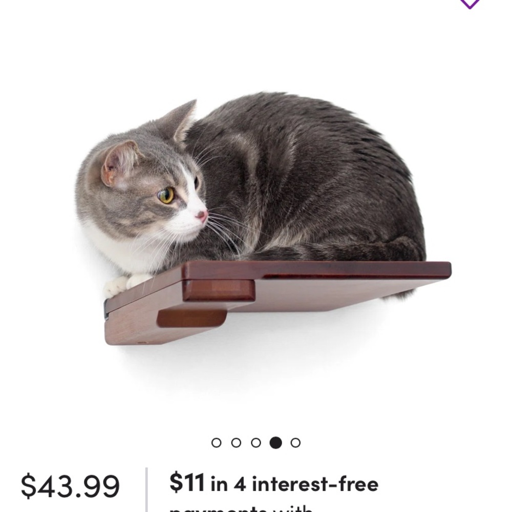 Black Wooden Cat Wall Shelf Tree scratch climb